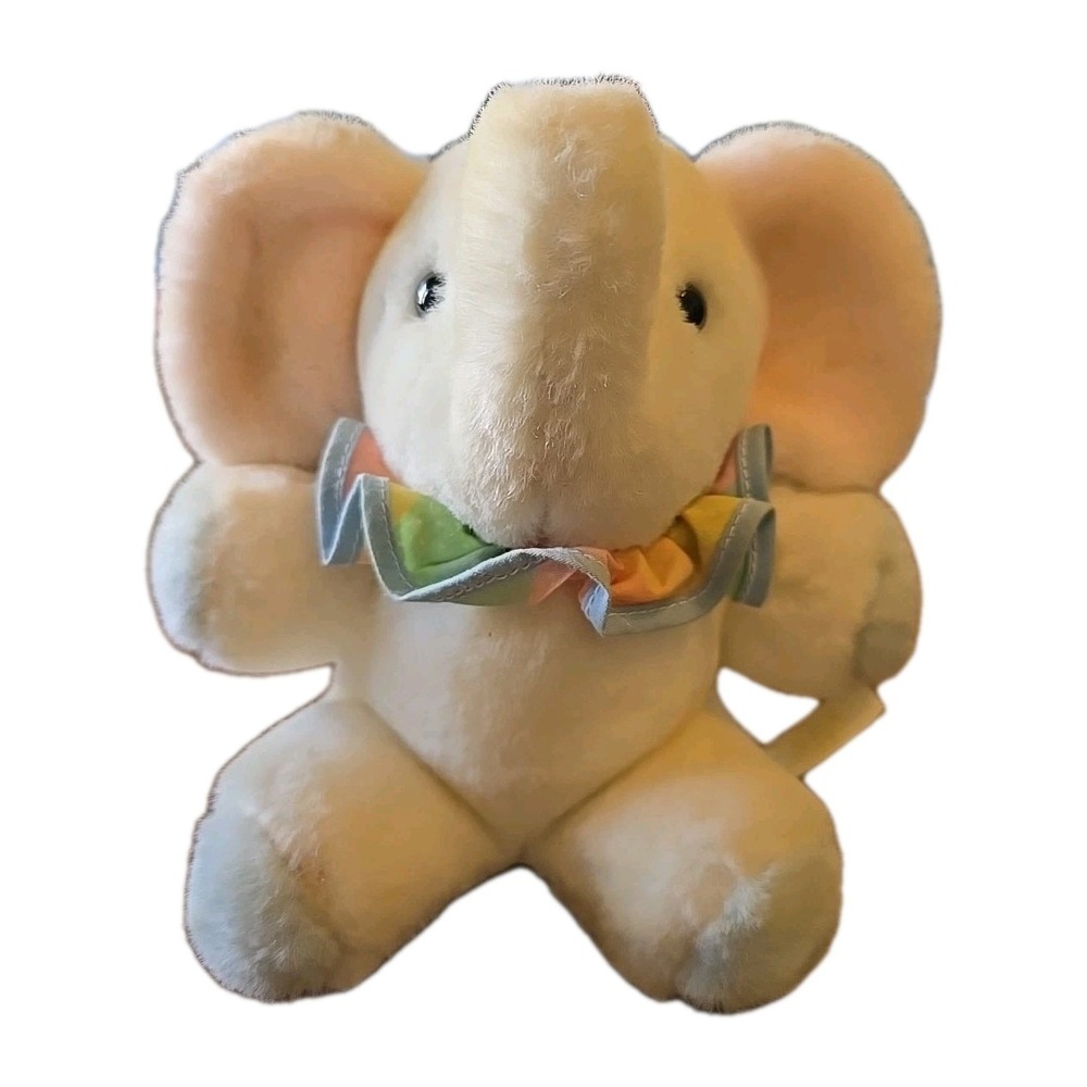 Fan Fair Vintage Plush Elephant Wind‎ Up Musical Stuffed Animal Circus Works